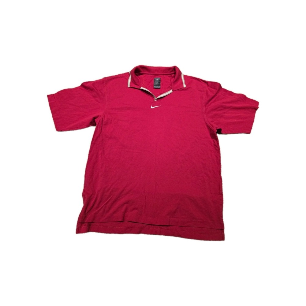 Nike Polo Shirt Mens XL Red Tiger Woods Yin Yang Slam Golf Vintage Center Swoosh